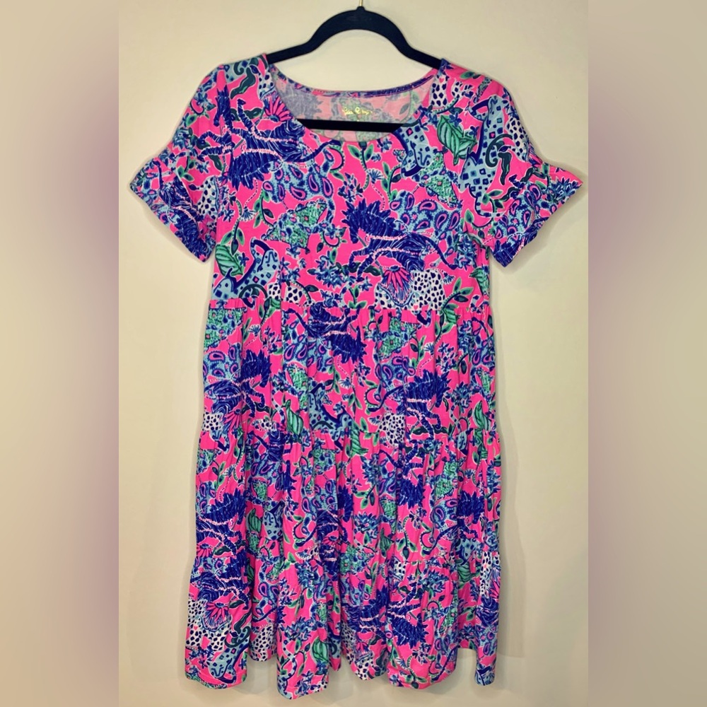 Lilly Pulitzer Women’s Jodee Dress Untamed Hearts, Plumeria Pink, Size Small